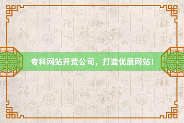 专科网站开荒公司，打造优质网站！